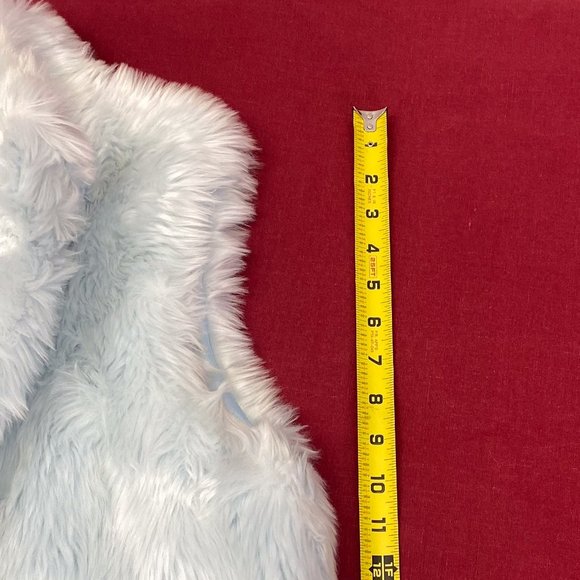 Comfy Blue Faux Fur Y2k 90s Fashion Valerie Stevens Winter Vest Coat - Picture 10 of 10